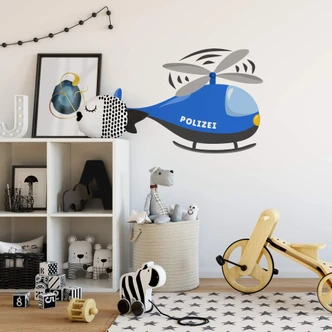 Sticker mural - Hélicoptère de police 