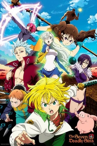 Poster, Filmposter The Seven Deadly Sins: S3 - Poster Meliodas & Sins 61x91,5 cm Poster, Filmposter The Seven Deadly Sins: S3 - Poster Meliodas & Sins 61x91,5 cm