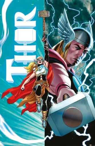 Poster, film poster Thor - Thor vs Female Thor 61x91,5 cm Poster, film poster Thor - Thor vs Female Thor 61x91,5 cm