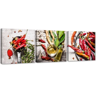 3-delige canvas print, kruiden kruiden 3-delige canvas print, kruiden kruiden