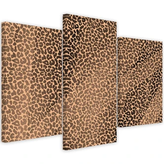 Leinwandbild 3 teilig, Leopard Leopard Pelfpatches Muster 