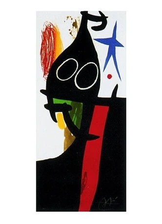 Poster De Saraceen met de blauwe ster, Kunstdruk, Joan Miró (60 x 80 cm) 