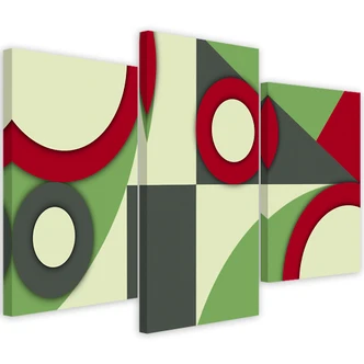 Leinwandbild 3 teilig, Geometrische Abstraktionsformen 