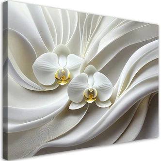 Leinwandbild Weiße Orchidee abstrakt 3D 
