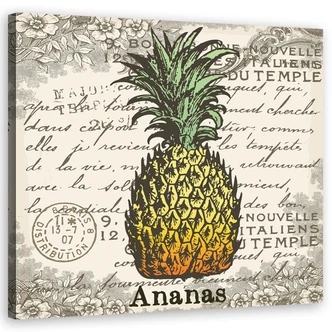 Leinwandbild, Vintage Ananas 