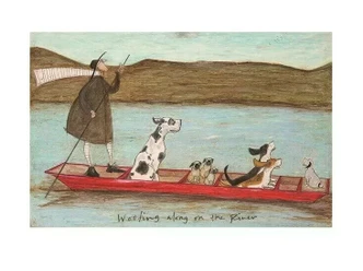 Poster Sam Toft - Woofing Along on the River impression d'art, Sam Toft (80 x 60 cm) 