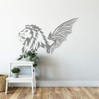 Muursticker Leo Leeuw met Vleugels 