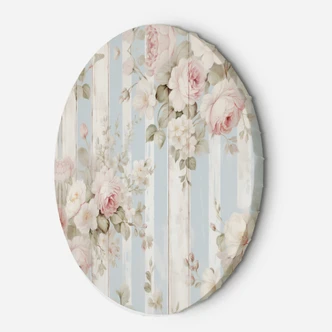 Rundes Leinwandbild Shabby Chic Blumen 