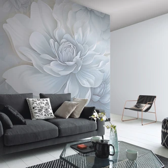 Blumenmotivtapete Big Pictures grau 2,50 x 2,70 m 