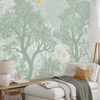 Fotobehang, landschap behang La Terrasse groen 2,7 x 3 m 