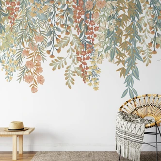 Fotobehang, bladmotief behang La Terrasse beige 2,7 x 3 m 