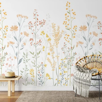 Fotobehang, landschapsbehang La Terrasse oranje 2,7 x 1,5 m 