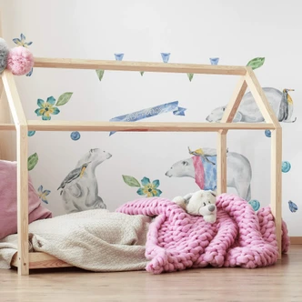 Muursticker set Aquarel Best Friends - IJsbeer 