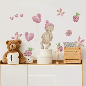 Wandtattoo Teddybär Watercolour Set 