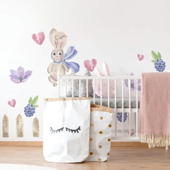 Muursticker Set Konijntje aquarel 