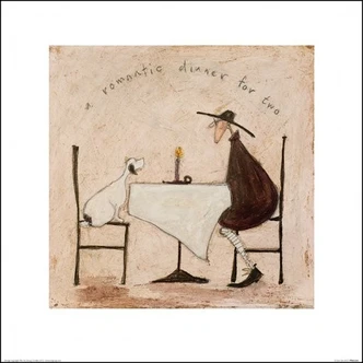 Poster Sam Toft - A Romantic Dinner For Two Impression d'art, Sam Toft (40 x 40 cm) 