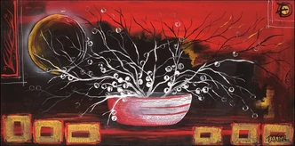 Poster Rosso oriente kunstdruk, Takira (100 x 50 cm) 