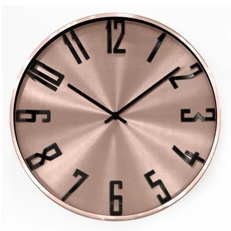 Moderne Wanduhr im Metallic-Look aus Aluminium, roségold | Ø 30 cm Moderne Wanduhr im Metallic-Look aus Aluminium, roségold | Ø 30 cm