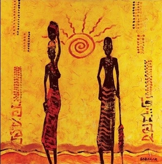 Poster De zon kunstdruk, Babakar (30 x 30 cm) 