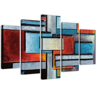 Leinwandbild 5 teilig, Abstraktion Farbe 