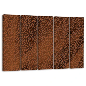 Leinwandbild 5 teilig, Leopard Leopard Pelfpatches Muster 