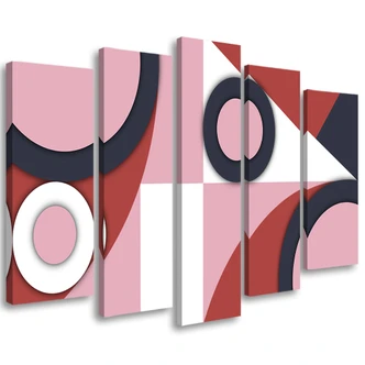 Leinwandbild 5 teilig, Geometrische Abstraktionsformen 