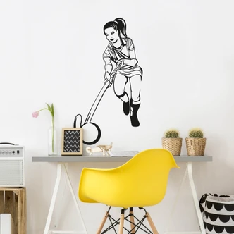 Kvinde hockey wallsticker 