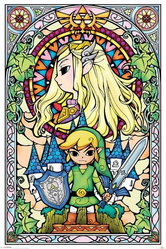 Poster, film poster Legend Of Zelda - Stained Glass 61x91,5 cm 