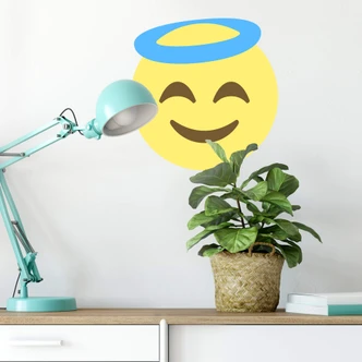 Wandtattoo Emoji Smiling Face with Halo 