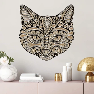 Muursticker Metallic Kat 