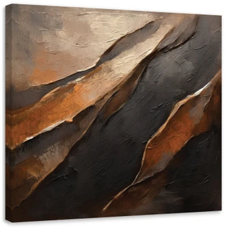 Canvas schilderij, Bruine textuur abstract 3D 
