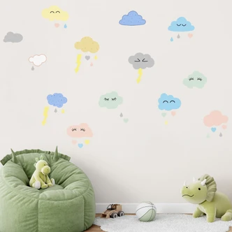 Wall sticker set pastel clouds 