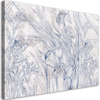 Leinwandbild, Irys Blumen Blau 