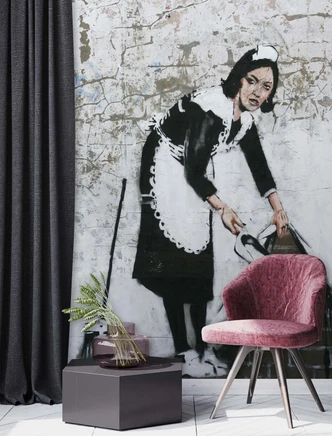 Fototapete, Banksy Maid Street Art 