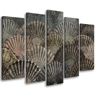 Leinwandbild 5 teilig, Luxuriöse Fans 