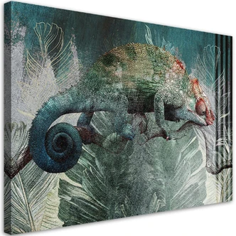 Canvasbillede, Kamæleon i jungle 