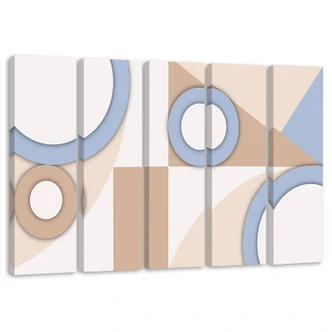 Leinwandbild 5 teilig, Geometrische Abstraktionsformen 