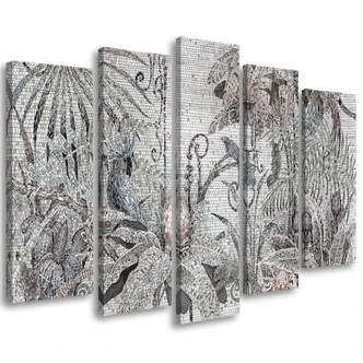 Leinwandbild 5 teilig, Mosaik -Dschungel 