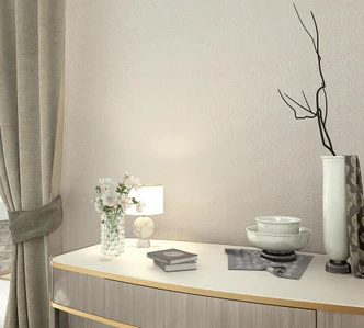 Non-woven wallpaper graphic modern in beige  