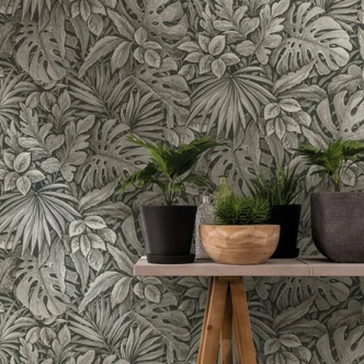 non-woven tapet brun blomstret til stue soveværelse tapet marburg 