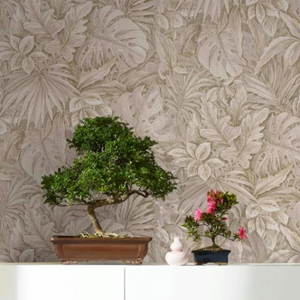 non-woven tapet beige blomstret til stue soveværelse tapet marburg 