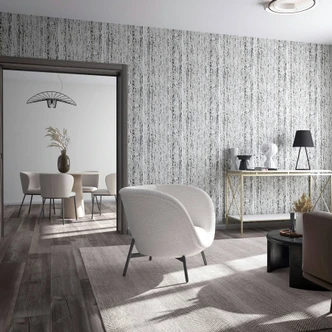 Vliesbehang met travertin steen look in natural grey structuur 