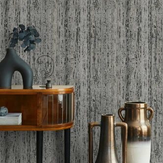 Vliesbehang met travertin steen effect in natural look grijs, bruin structuur 