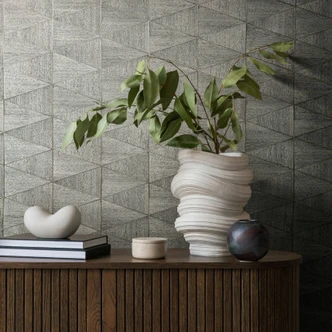 Papier peint intissé à motif géométrique, triangles gris Graphique 