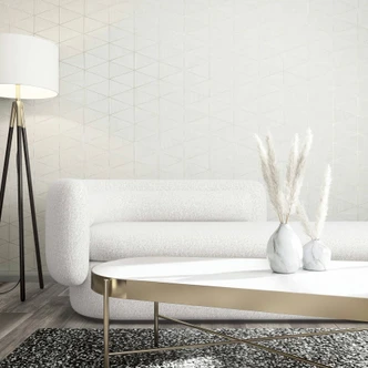 Papier peint intissé à motif géométrique, triangles blancs Graphique Papier peint intissé à motif géométrique, triangles blancs Graphique