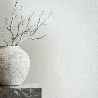 Papier peint intissé avec motif bois tressé gris, blanc aspect textile Papier peint intissé avec motif bois tressé gris, blanc aspect textile