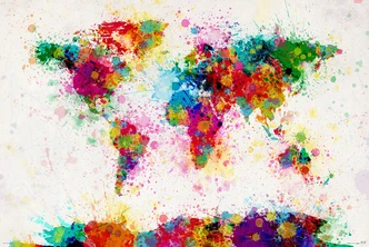Poster Michael Tompsett - World map 91,5x61 cm 