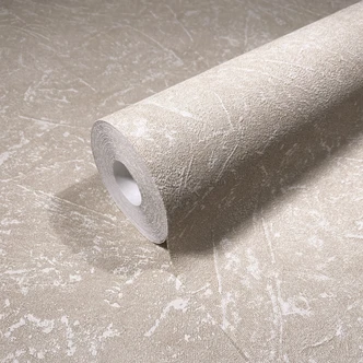 Vliestapete mit textiler Putzoptik beige Struktur  