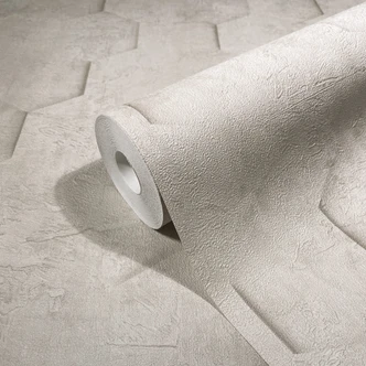 Vliestapete mit 3D-Optik im Wabenmuster beige Grafisch  