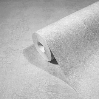 Vliestapete in Betonoptik Uni weiß Struktur  